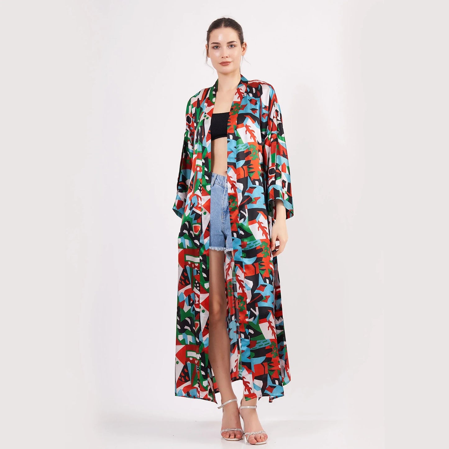 %100 İpek Uzun Kimono | Nomads Art Koleksiyonu 2 | Nomads Felt