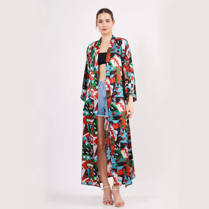 %100 İpek Uzun Kimono | Nomads Art Koleksiyonu 2 | Nomads Felt