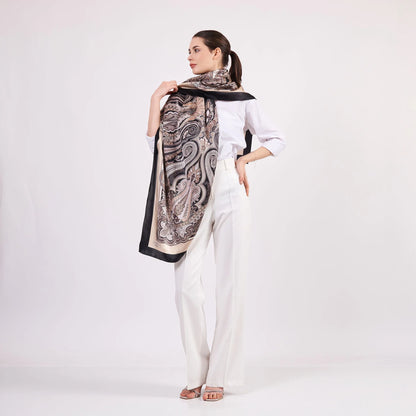 Saf İpek Şal | 140 cm | Etro Desen 5 | Nomads Felt
