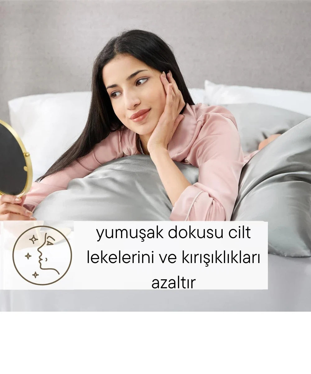 Pembe İpek Yastık Kılıfı %100 Dut İpeği, 16 Momme, Cilt ve Saç İçin Lüks Uyku Konforu (1 Adet, 50x70 cm)
