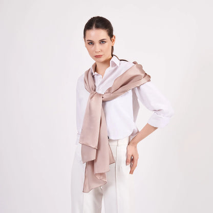 Saf İpek Fular | 70x200 cm | Vizon | Nomads Felt