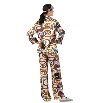 İpek Gömlek Pantolon-Pijama Takımı | Gustav Klimt Expectation | Nomads Felt