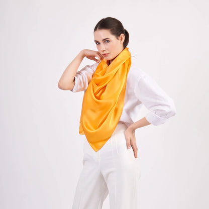 Saf İpek Fular | 70x200 cm | Sarı | Nomads Felt