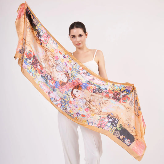 Vual İpek Fular | 55x180 cm | Gustav Klimt Maria Munk | Nomads Felt