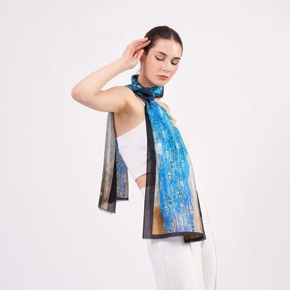 Vual İpek Fular | 55x180 cm | Gustav Klimt Emilie Floge | Nomads Felt